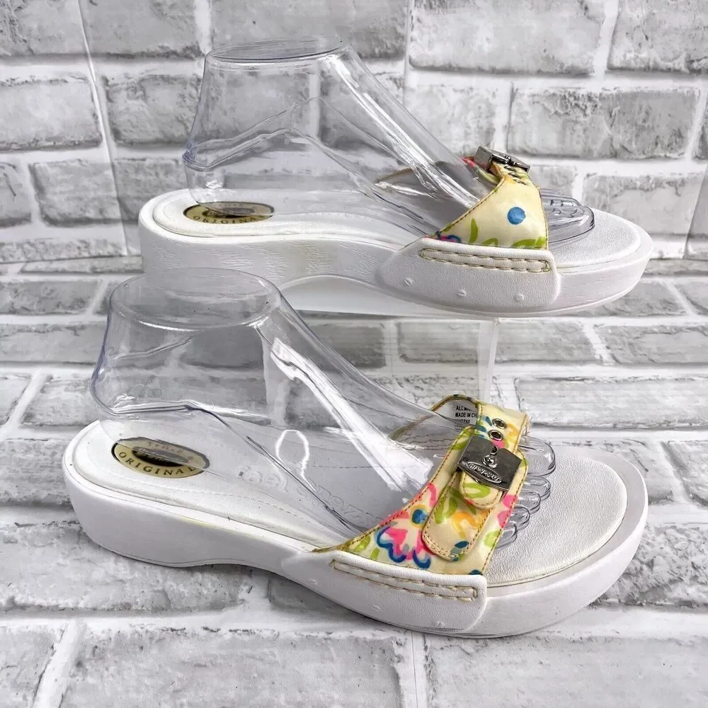 Dr. Scholl’s Women's Size 10 Vintage White Floral Twist Comfort Slide Sandals